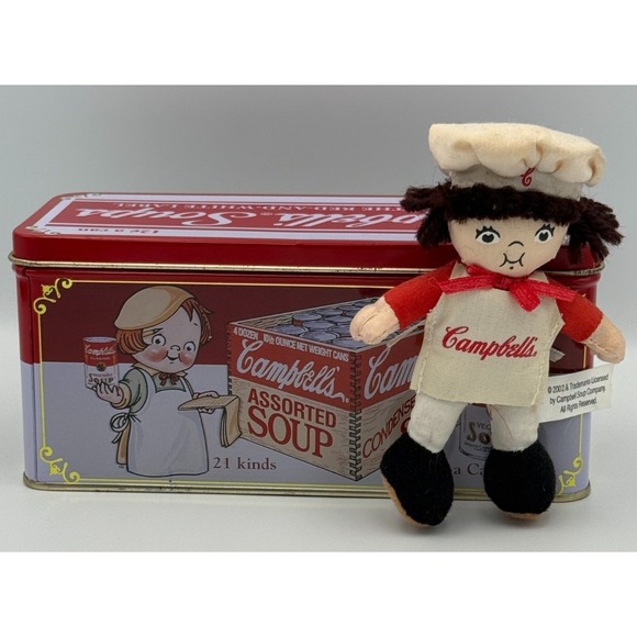 Campbell'S Other - Campbells Soup Tin Cracker Box Bristol Ware AND Campbell Kid Magnet - VTG